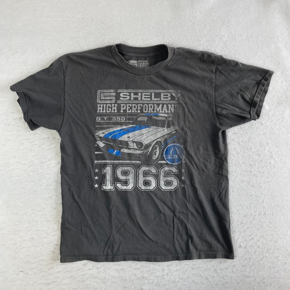 Shelby‎ GT350 High Performance 1966 T-Shirt Mens Large Gray Short Sleeve Tee